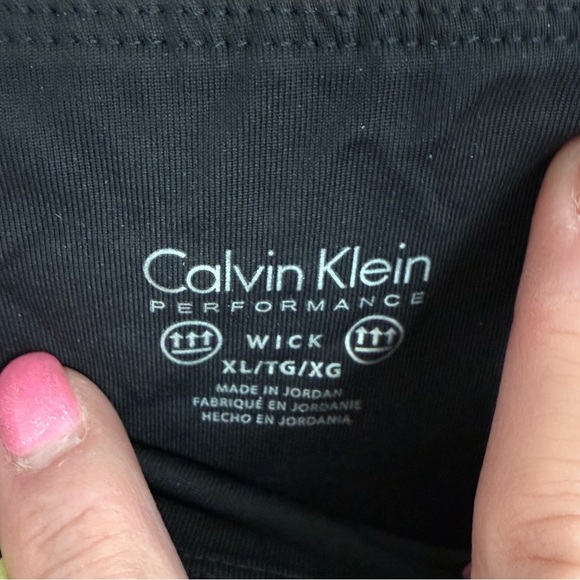 Calvin Klein Performance leggings. Black, white, teal, orange. Size XL Capri - Picture 4 of 7